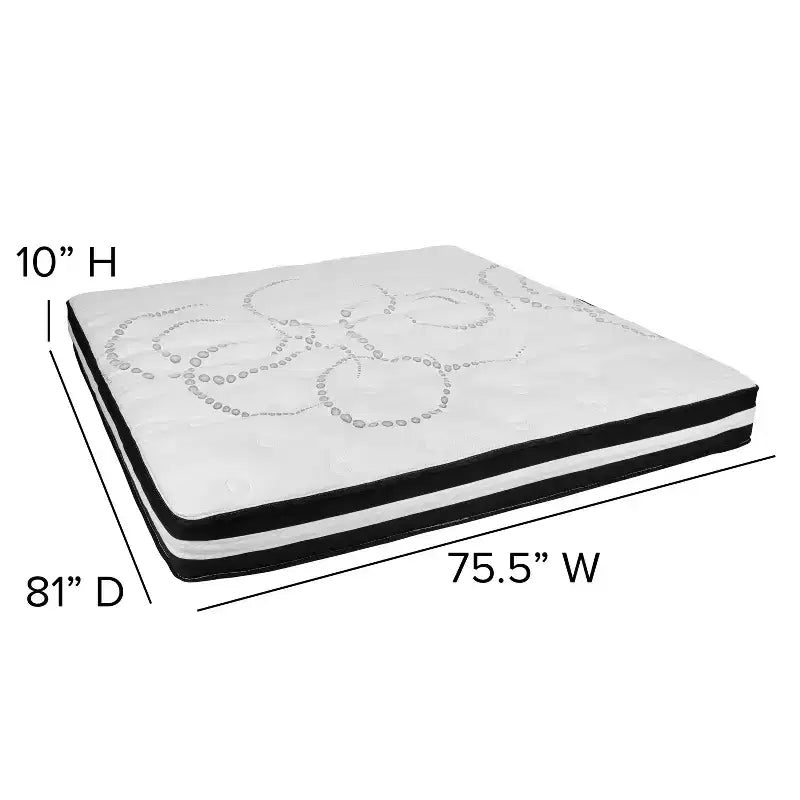 Ensemble Flash Furniture Capri Matelas à ressorts ensachés en mousse certifiée CertiPUR-US de 25 cm et surmatelas en mousse à mémoire de forme gel de 5 cm pour un sommeil confortable