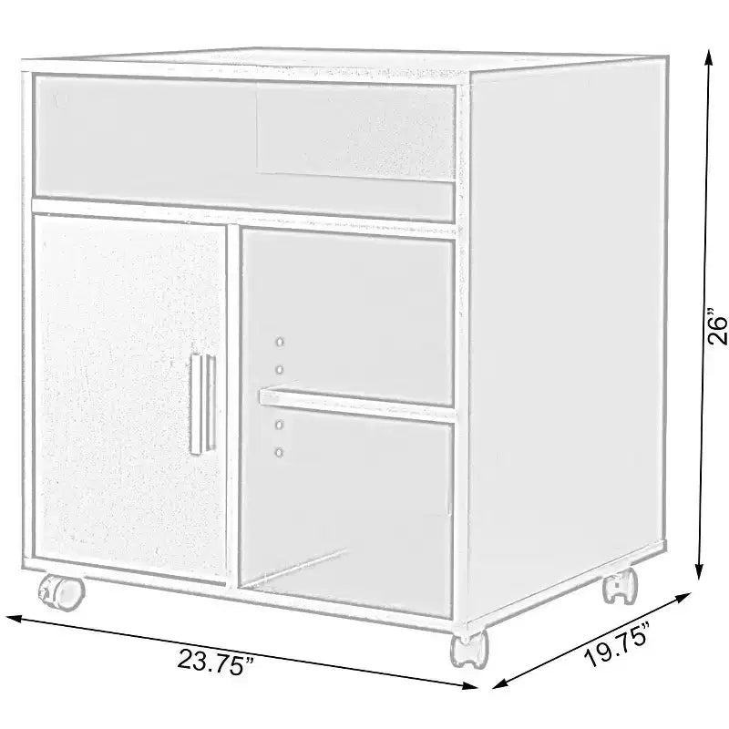Basicwise Printer Kitchen Office Storage Stand With Casters