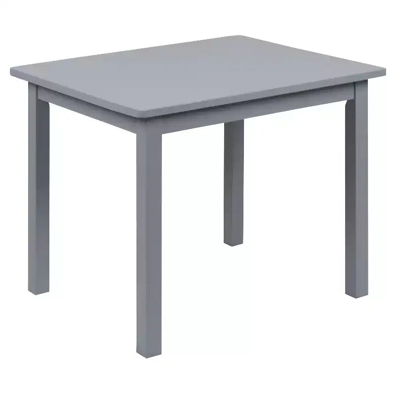 Emma and Oliver Kids 3 Piece Solid Hardwood Table and Chair Set for Playroom, Kitchen