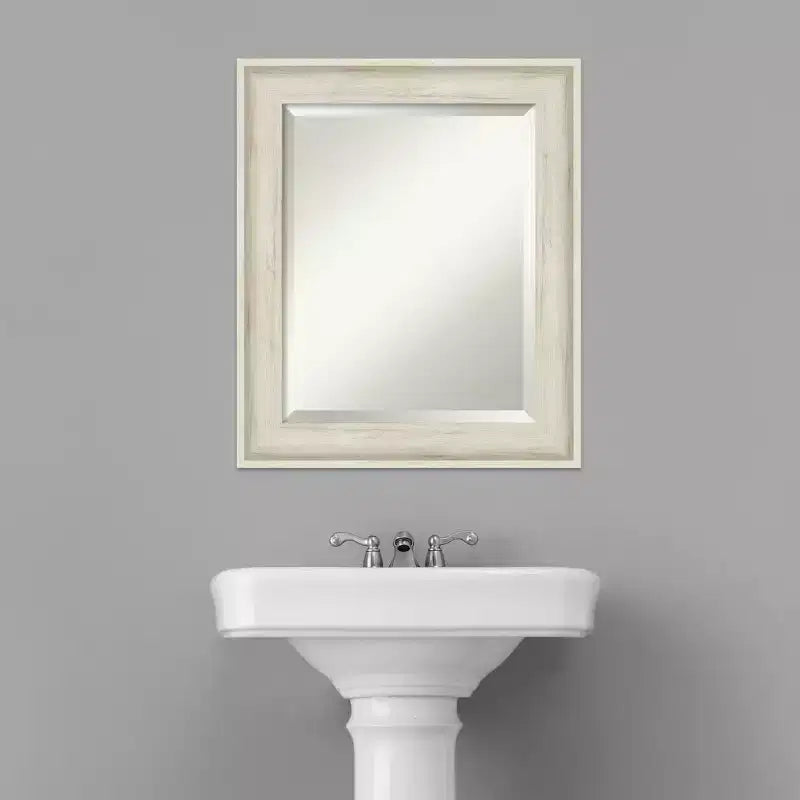 Regal Framed Bathroom Vanity Wall Mirror Birch Cream - Amanti Art