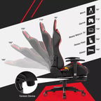 Sillón de oficina de masaje Costway, reclinable, giratorio, estilo racing, con reposapiés