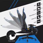 Sillón de oficina de masaje Costway, reclinable, giratorio, estilo racing, con reposapiés