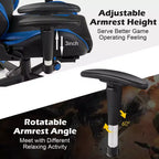 Sillón de oficina de masaje Costway, reclinable, giratorio, estilo racing, con reposapiés