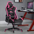 Sillón de oficina de masaje Costway, reclinable, giratorio, estilo racing, con reposapiés