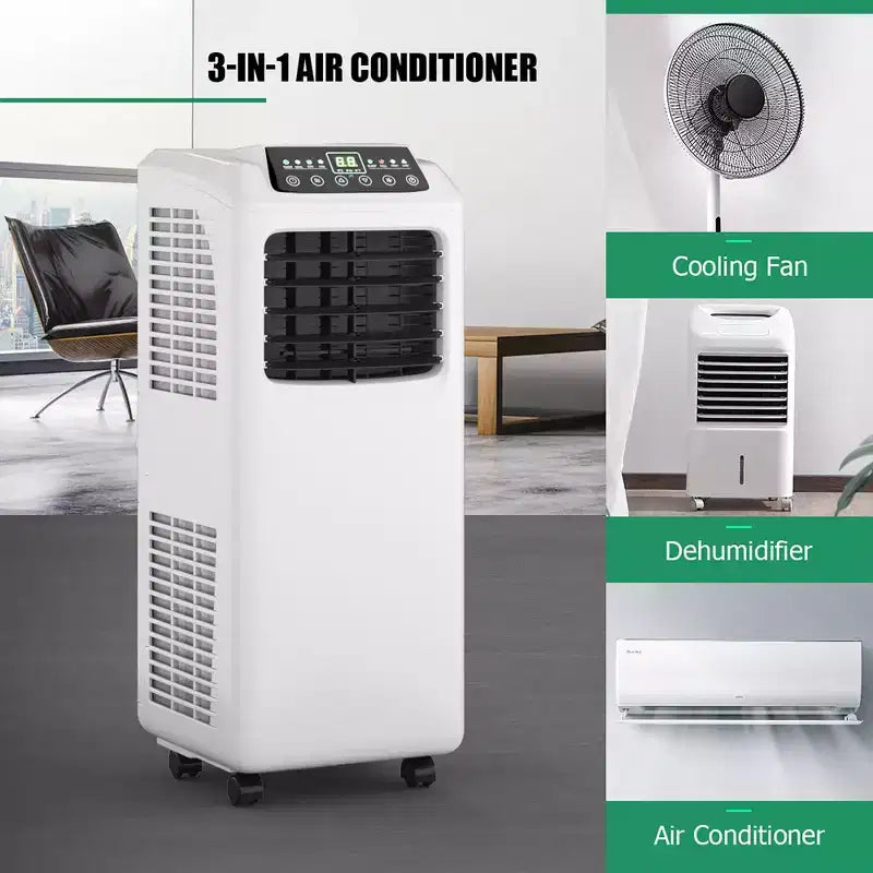 Climatiseur portable 3-en-1 Costway 5500 BTU (9000 BTU ASHRAE) avec déshumidificateur intégré et kit de fenêtre