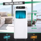 Climatiseur portable 3-en-1 Costway 5500 BTU (9000 BTU ASHRAE) avec déshumidificateur intégré et kit de fenêtre