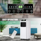 Climatiseur portable 3-en-1 Costway 5500 BTU (9000 BTU ASHRAE) avec déshumidificateur intégré et kit de fenêtre