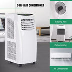 Costway Aire Acondicionado Portátil y Deshumidificador con Función Control Remoto y Kit para Ventana