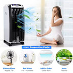 Refroidisseur d'air évaporatif portable Costway Ventilateur avec fonction anionique et humidificateur, avec télécommande
