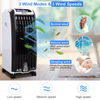 Refroidisseur d'air évaporatif portable Costway Ventilateur avec fonction anionique et humidificateur, avec télécommande
