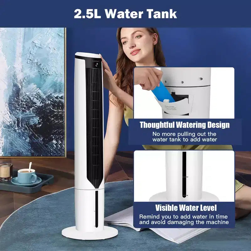Costway Enfriador de Aire Evaporativo 3-en-1 Ventilador de Torre Portátil de 41'' Humidificador