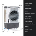 Refroidisseur évaporatif industriel Costway 3450CFM Ventilateur de refroidissement 4-en-1 Réservoir de 45 L