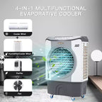Refroidisseur évaporatif industriel Costway 3450CFM Ventilateur de refroidissement 4-en-1 Réservoir de 45 L