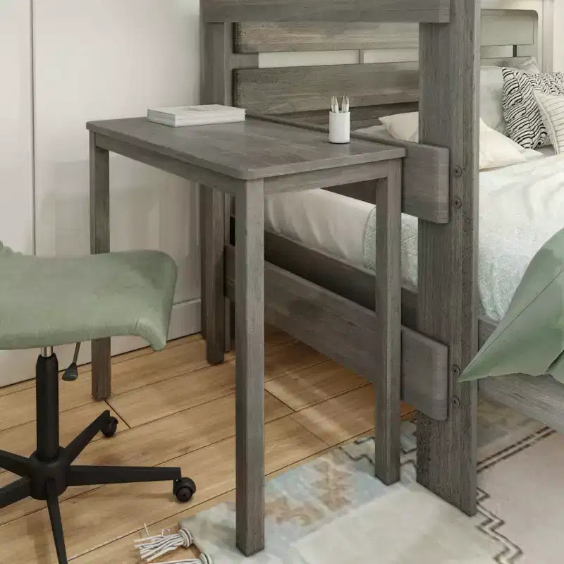 Litera en forma de L Max & Lily Farmhouse Twin sobre Queen con escritorio