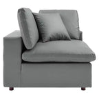 Sillón esquinero Commix de piel sintética, supersuave y relleno de plumón - Modway