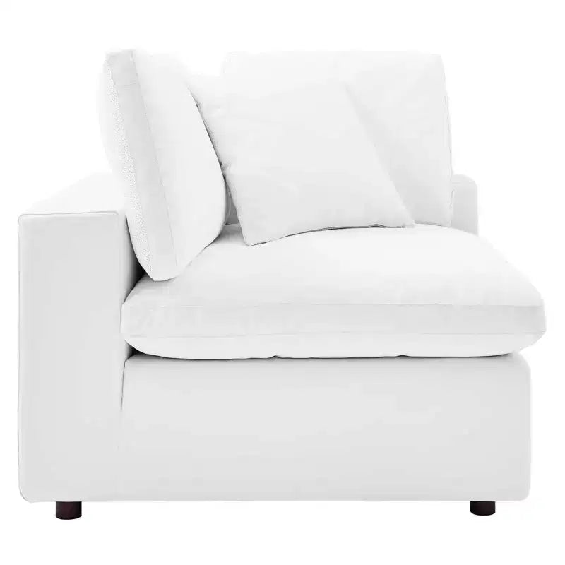 Sillón esquinero Commix de piel sintética, supersuave y relleno de plumón - Modway