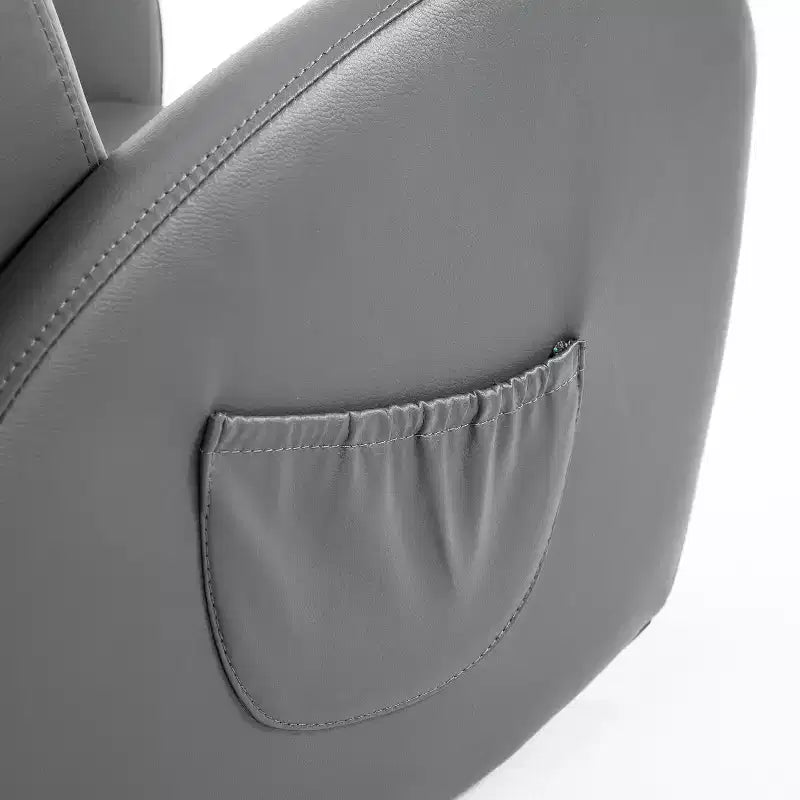 Qaba Canapé pour enfants avec poche latérale, fauteuil à bascule en cuir PU pour tout-petits, gris