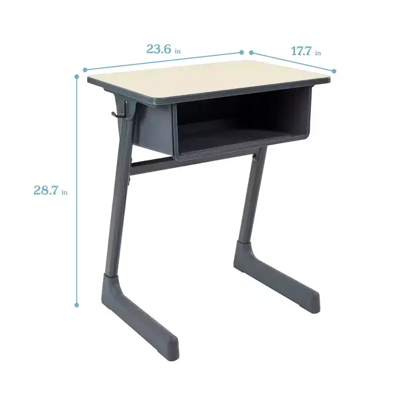 ECR4Kids Cave - Escritorio abierto con cajón de plástico, mobiliario para aulas, arce/negro