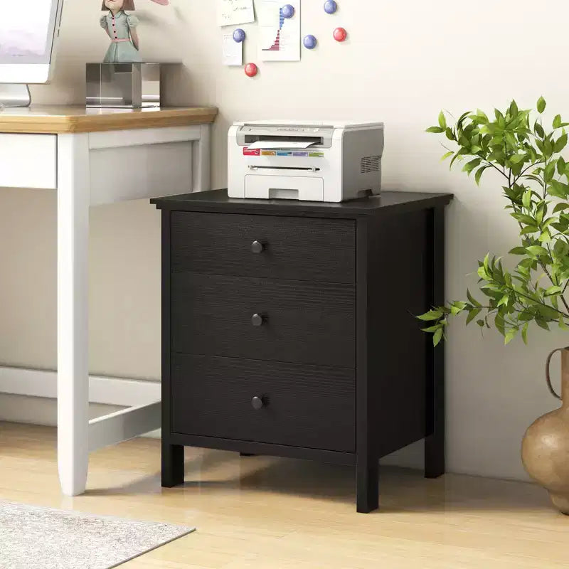 Table de chevet Costway – Table d'appoint avec 3 tiroirs – Noir