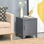 Mesa auxiliar industrial HOMCOM, mesa auxiliar para sala de estar con puerta estilo casillero y estante ajustable