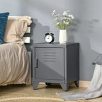 Mesa auxiliar industrial HOMCOM, mesa auxiliar para sala de estar con puerta estilo casillero y estante ajustable