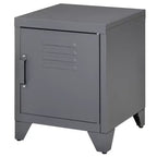 Mesa auxiliar industrial HOMCOM, mesa auxiliar para sala de estar con puerta estilo casillero y estante ajustable