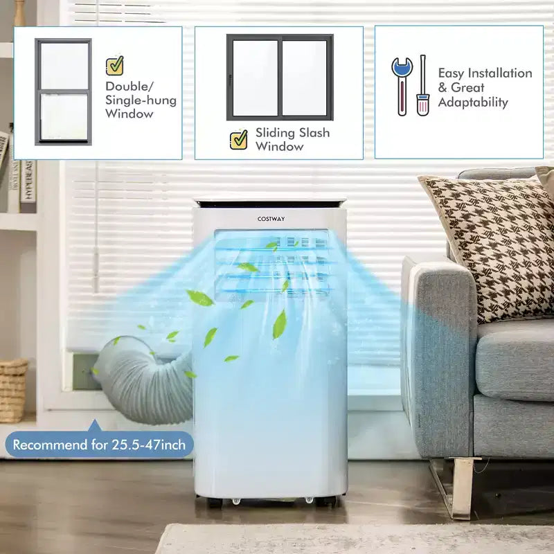 Costway 6500 BTU (9000 BTU ASHRAE) Refroidisseur d'air 3 en 1 Climatiseur Portable avec Ventilateur et Déshumidificateur