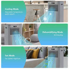 Climatiseur portable Costway 6000 BTU (10000 BTU ASHRAE) avec télécommande, refroidisseur d'air 3-en-1 avec fonction de déshumidification