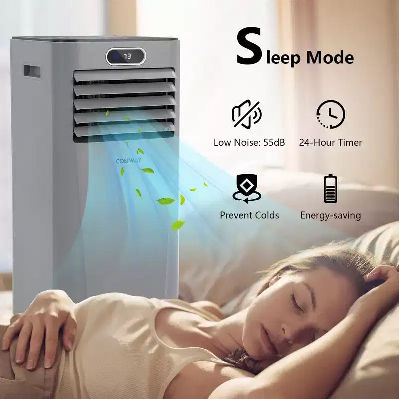 Climatiseur portable Costway 6000 BTU (10000 BTU ASHRAE) avec télécommande, refroidisseur d'air 3-en-1 avec fonction de déshumidification