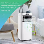 Climatiseur portable Costway 6000 BTU (10000 BTU ASHRAE) avec télécommande, refroidisseur d'air 3-en-1 avec fonction de déshumidification