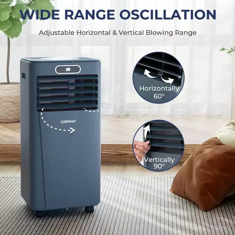 Climatiseur portable Costway 6000 BTU (10000 BTU ASHRAE) avec télécommande, refroidisseur d'air 3-en-1 avec fonction de déshumidification