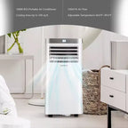 Costway Aire Acondicionado Portátil 3 en 1, 8000 BTU/10000 BTU ASHRAE con Control Remoto