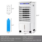 Enfriador de aire evaporativo 3 en 1 Costway, ventilador portátil de aire acondicionado con ventilador y humidificador