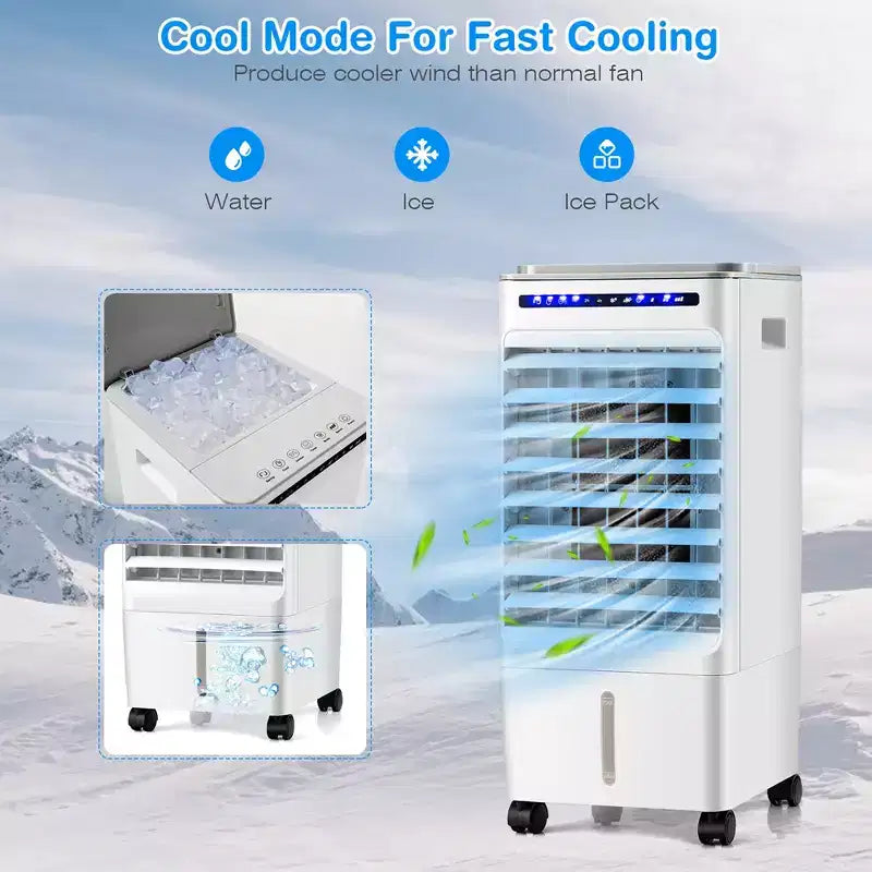 Enfriador de aire evaporativo 3 en 1 Costway, ventilador portátil de aire acondicionado con ventilador y humidificador