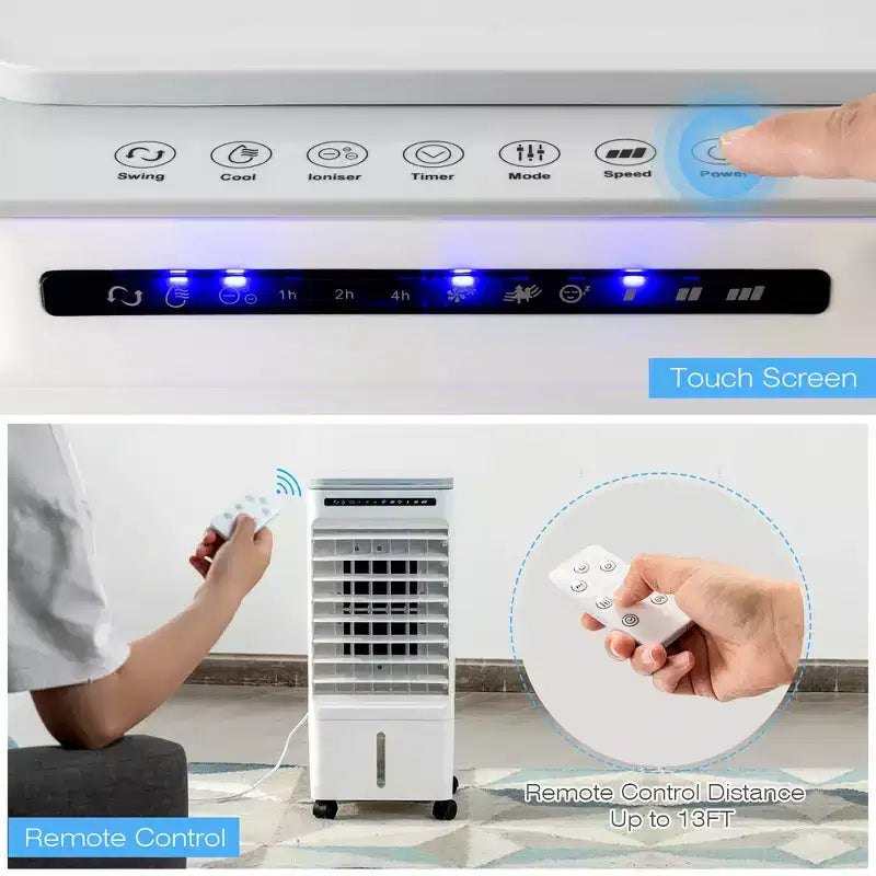 Enfriador de aire evaporativo 3 en 1 Costway, ventilador portátil de aire acondicionado con ventilador y humidificador