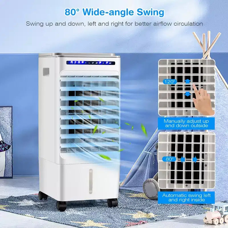 Enfriador de aire evaporativo 3 en 1 Costway, ventilador portátil de aire acondicionado con ventilador y humidificador