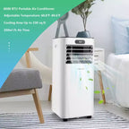 Costway Aire Acondicionado Portátil de 5000 BTU (8000 BTU ASHRAE) con Control Remoto, Enfriador de Aire 3 en 1 con Función de Deshumidificación