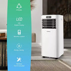 Costway Aire Acondicionado Portátil de 5000 BTU (8000 BTU ASHRAE) con Control Remoto, Enfriador de Aire 3 en 1 con Función de Deshumidificación