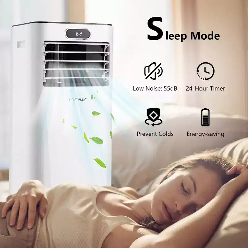 Costway Aire Acondicionado Portátil de 5000 BTU (8000 BTU ASHRAE) con Control Remoto, Enfriador de Aire 3 en 1 con Función de Deshumidificación