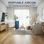 Costway Aire Acondicionado Portátil de 5000 BTU (8000 BTU ASHRAE) con Control Remoto, Enfriador de Aire 3 en 1 con Función de Deshumidificación