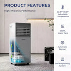 Climatiseur portable Costway 10000 BTU ASHRAE 3-en-1 avec déshumidificateur et mode ventilateur