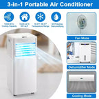 Climatiseur portable Costway 10000 BTU ASHRAE 3-en-1 avec déshumidificateur et mode ventilateur
