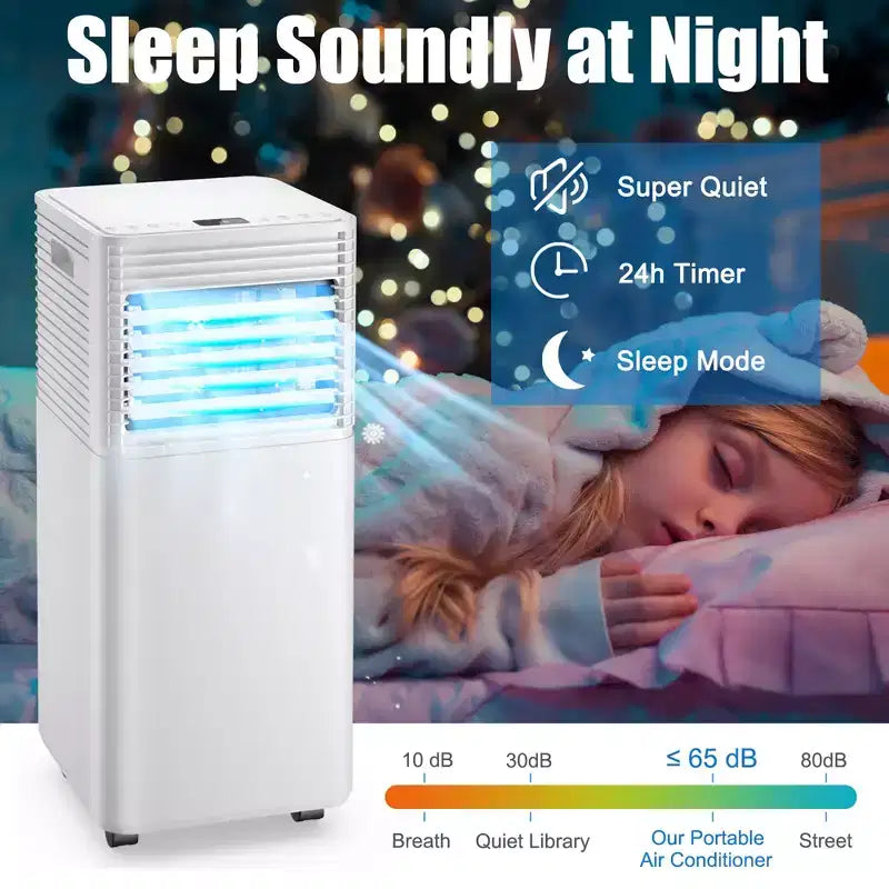 Climatiseur portable Costway 10000 BTU ASHRAE 3-en-1 avec déshumidificateur et mode ventilateur