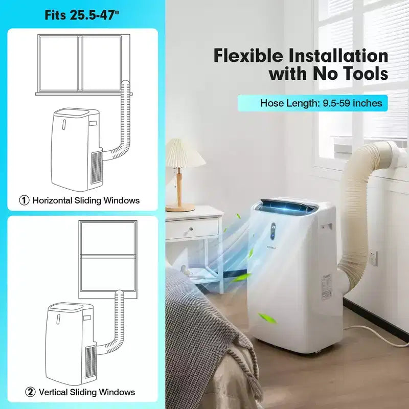 Climatiseur portatif Costway 8800 BTU (14000 BTU ASHRAE) 4-en-1 avec application et contrôle intelligent Wi-Fi