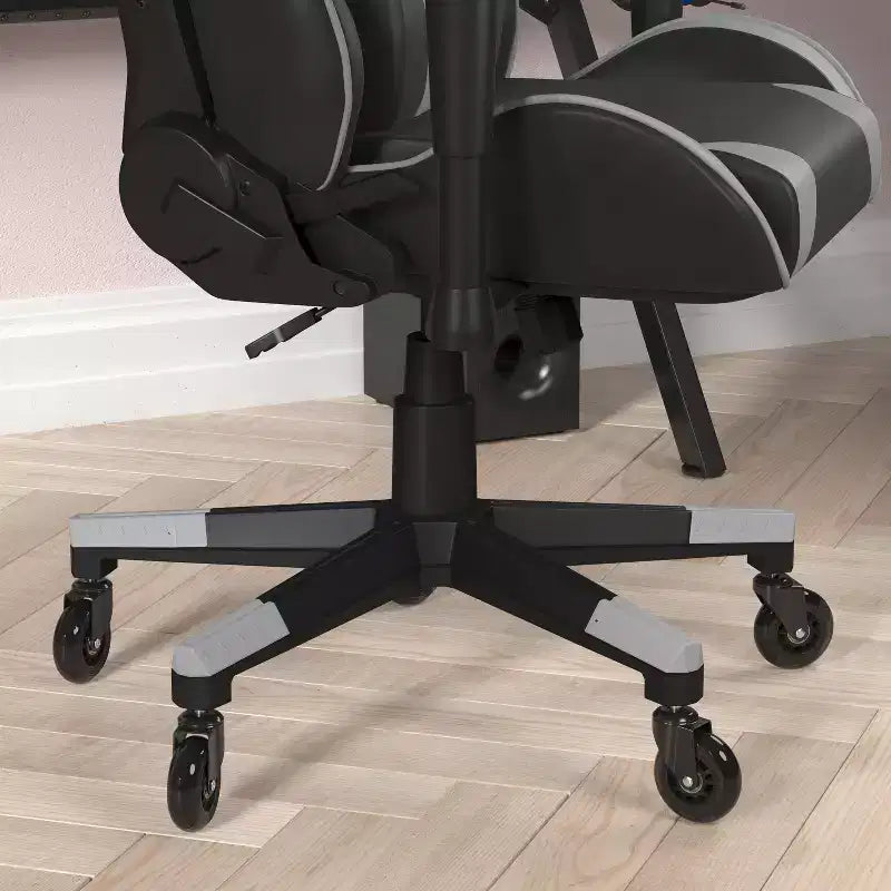 Silla de juegos Flash Furniture X20, tipo carreras, para oficina y ordenador, con respaldo reclinable y ruedas transparentes