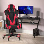 Silla de juegos Flash Furniture X20, tipo carreras, para oficina y ordenador, con respaldo reclinable y ruedas transparentes