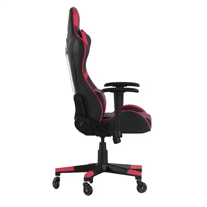 Silla de juegos Flash Furniture X20, tipo carreras, para oficina y ordenador, con respaldo reclinable y ruedas transparentes