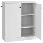 Armario de almacenamiento de 2 puertas Costway, aparador con 3 estantes para cocina o pasillo