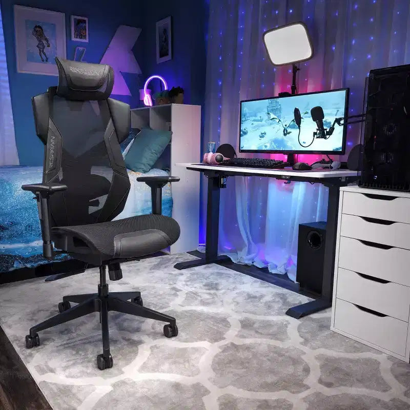 Silla de juego RESPAWN Flexx Mesh con soporte lumbar y reposacabezas ajustable