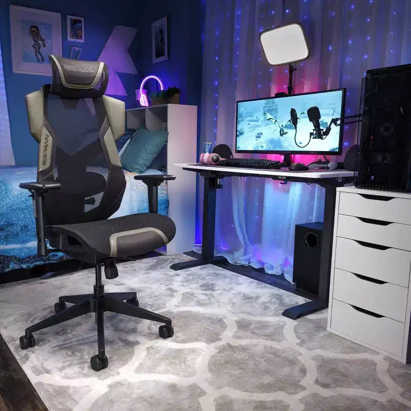 Silla de juego RESPAWN Flexx Mesh con soporte lumbar y reposacabezas ajustable